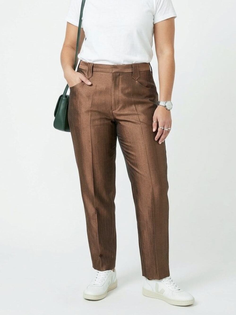 Vintage Circle S Brown Textured Western Trousers – unisex